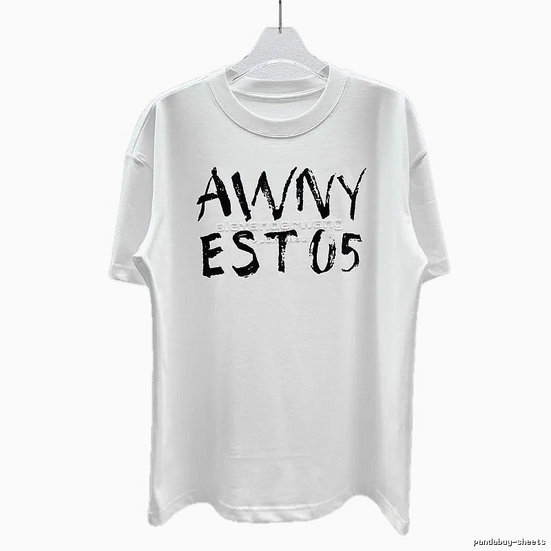 Alexander Wang Graffiti Letter Street Style White T-Shirt