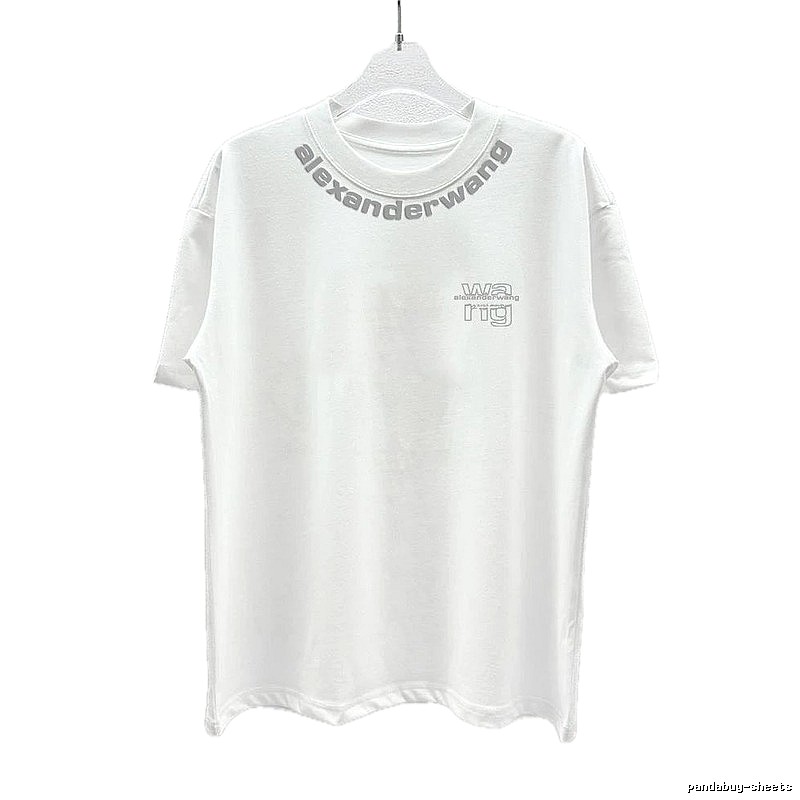 Alexander Wang Printed Street Style White T-Shirt