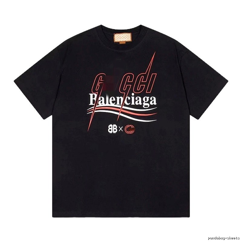 Balenciaga Co-branded Trendy Style Black Short-sleeve T-shirt