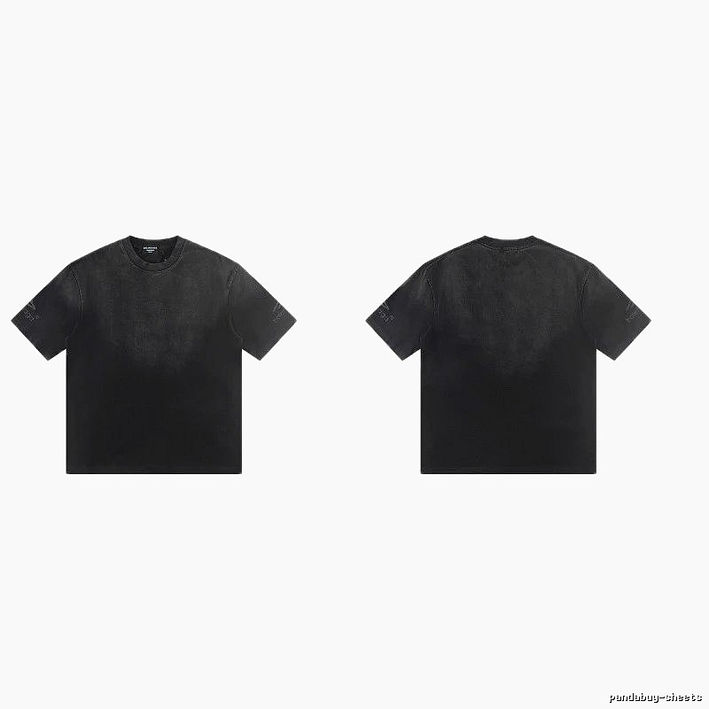 Balenciaga Distressed Street Style Black Short-Sleeve T-Shirt