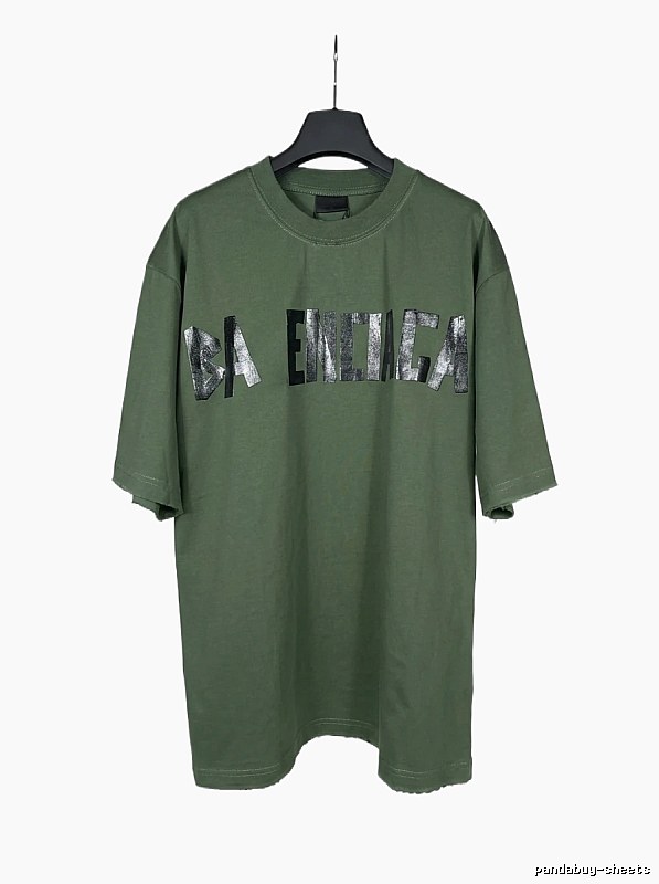 Balenciaga letter-style green T-shirt