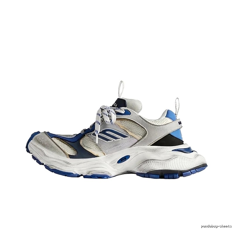 Balenciaga retro-style blue-gray sneakers