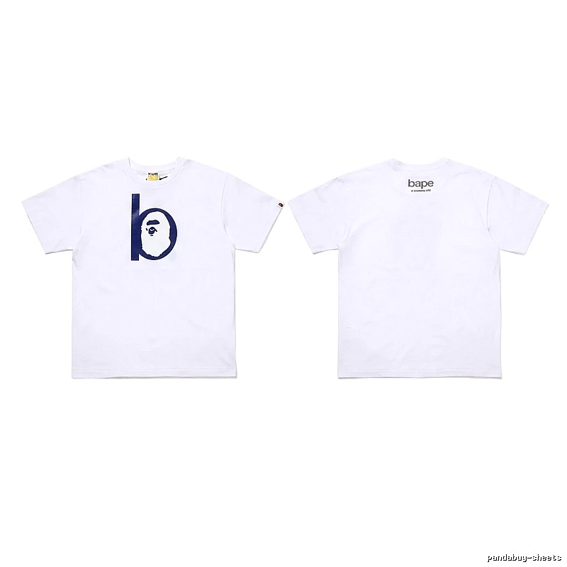 Bape letter trendy white T-shirt