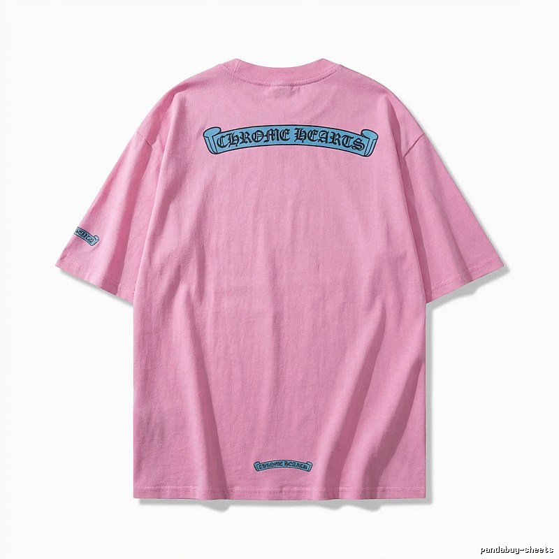 Chrome Hearts Pink Trendy Style T-shirt