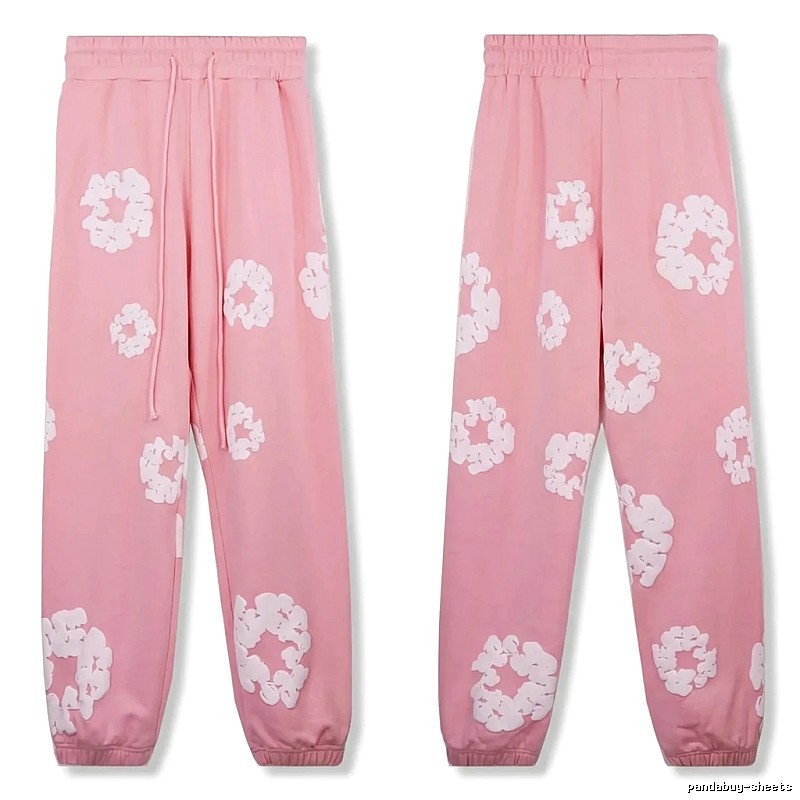 DENIM TEARS Flower Pink Sweatpants