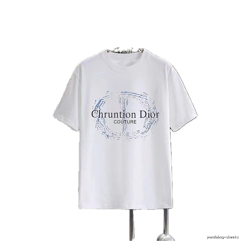 Dior Haute Couture Printed Light Luxury Style White T-shirt