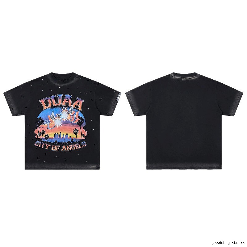 DUAA City of Angels Vintage Style Black T-shirt