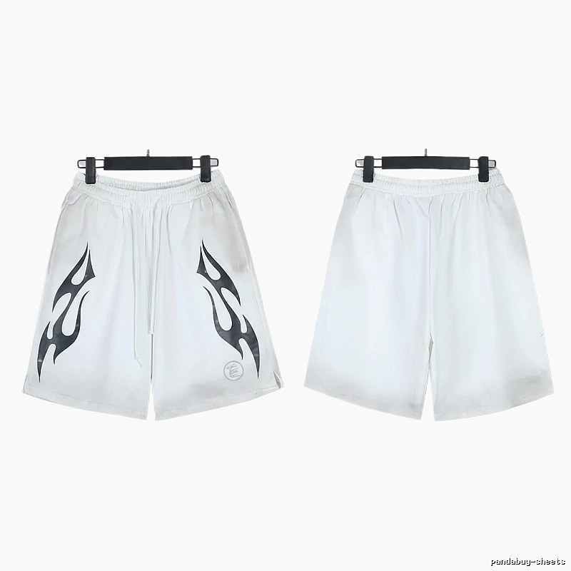Hellstar Flame Wind White Shorts