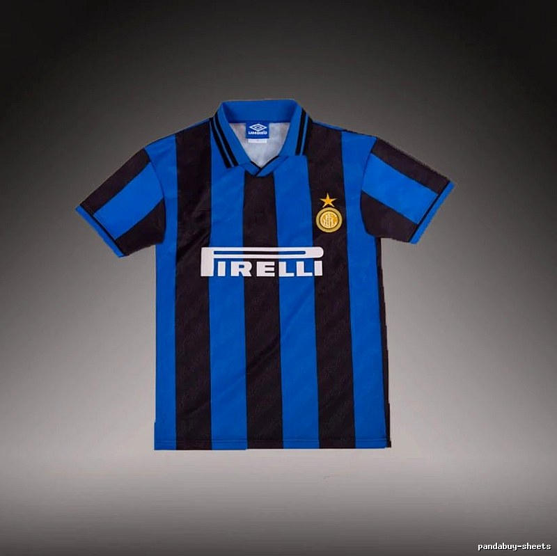 Inter Milan Lightweight Brehme #3 soccer jersey Blue Black Striped for Trend Styling