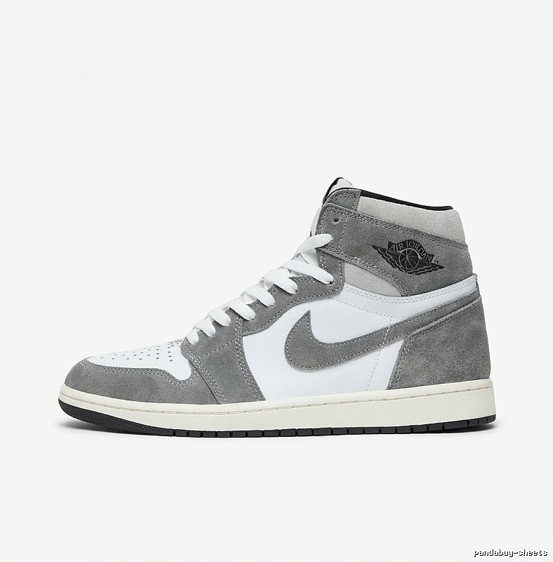 Jordan AJ1 High Top Grey, White and Silver Shoes