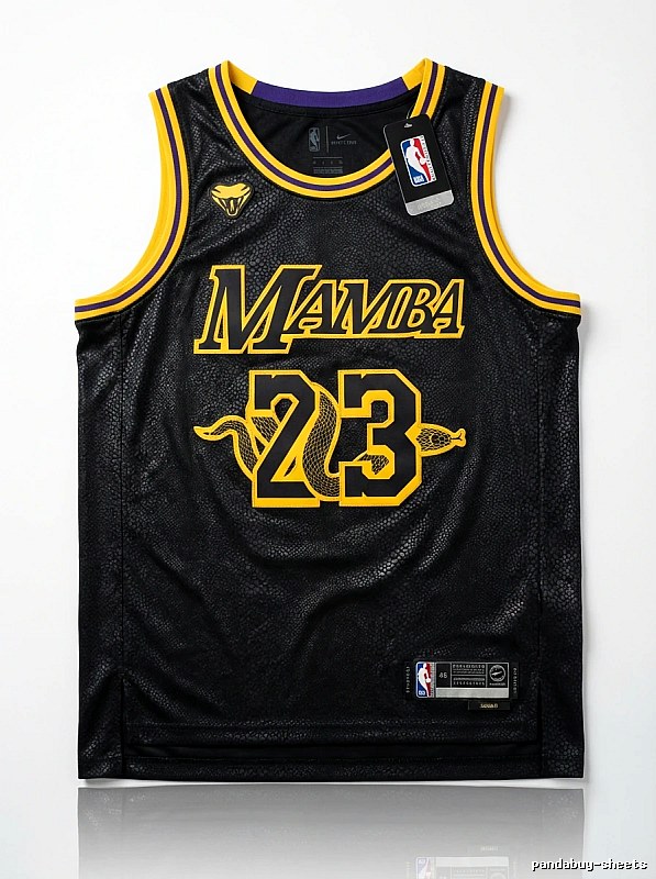 LBJ Mamba series black and yellow basketball jersey