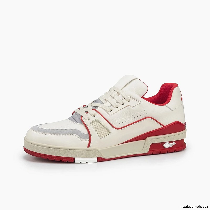 Louis Vuitton retro - style red and white sports shoes