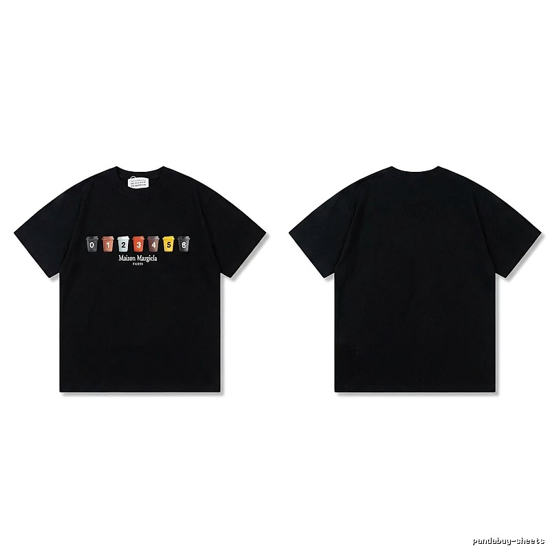 Maison Margiela digital print style black T-shirt