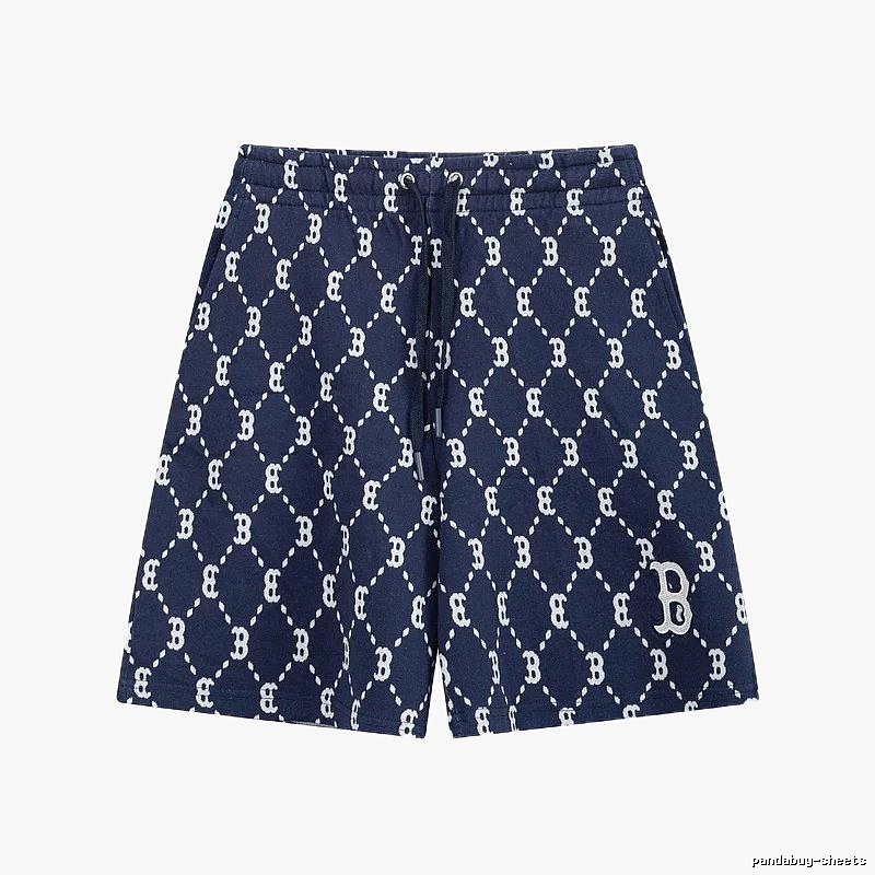 MLB full-print style navy blue shorts