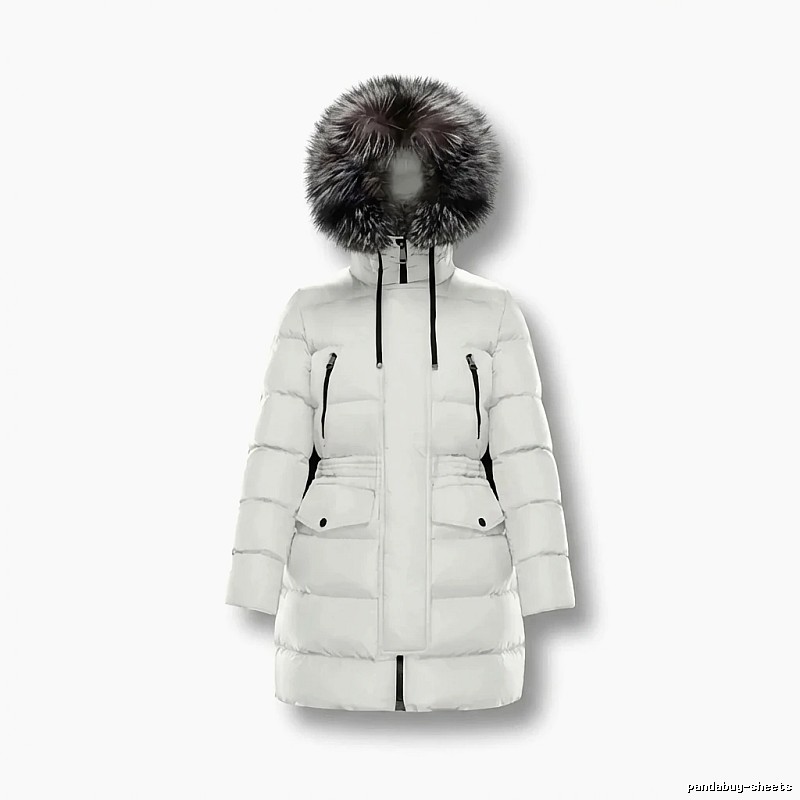 Moncler long fashion white down jacket