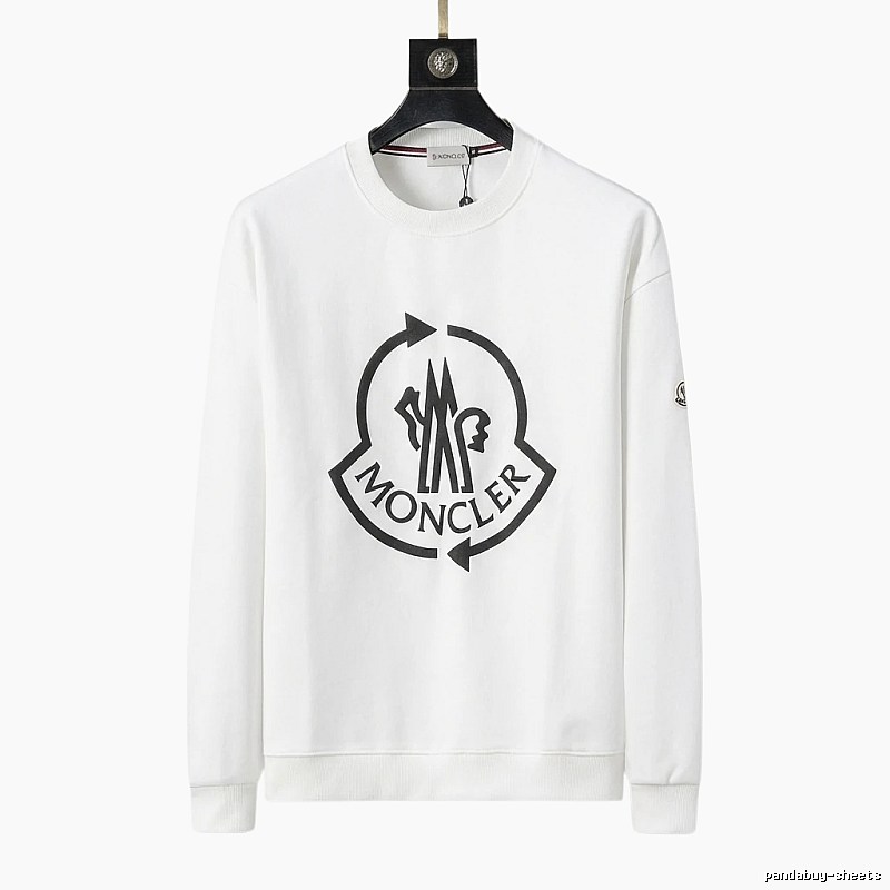 Moncler Round - neck Trendy and Cool White Sweatshirt