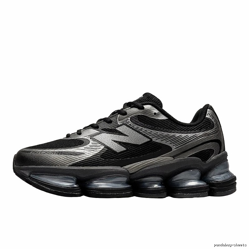 New Balance retro black and silver sports shoes