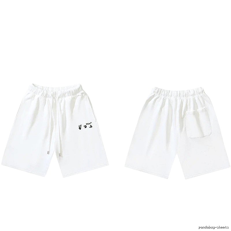 Off-White 016 Style Simple White Shorts