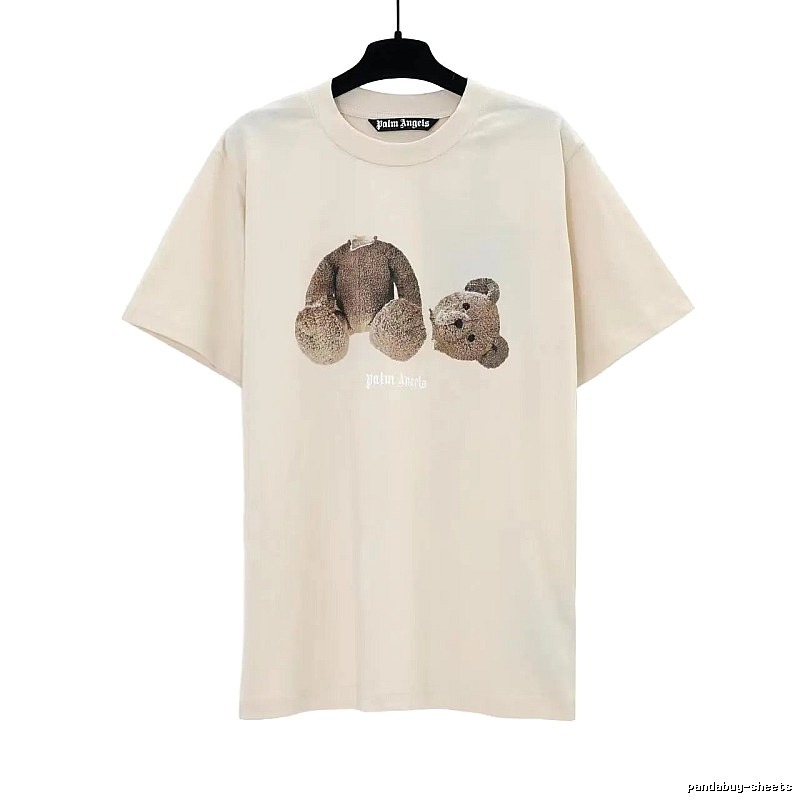 Palm Angels Summer Bear graphic T-shirt White Colorful Bear with Clean Finish
