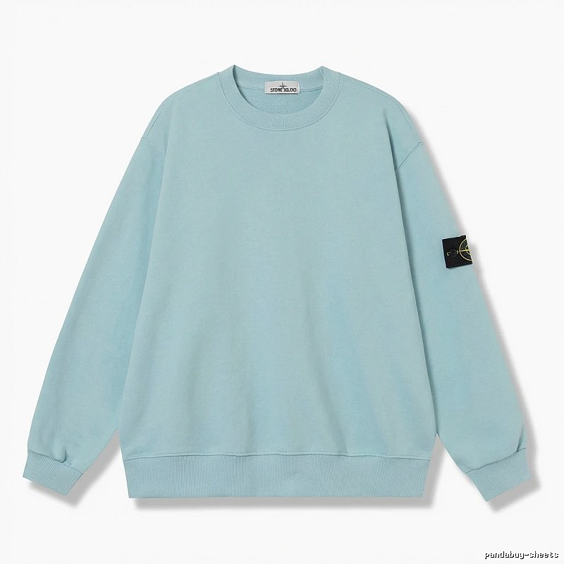 Stone Island Basic Style Casual Light Blue Sweatshirt