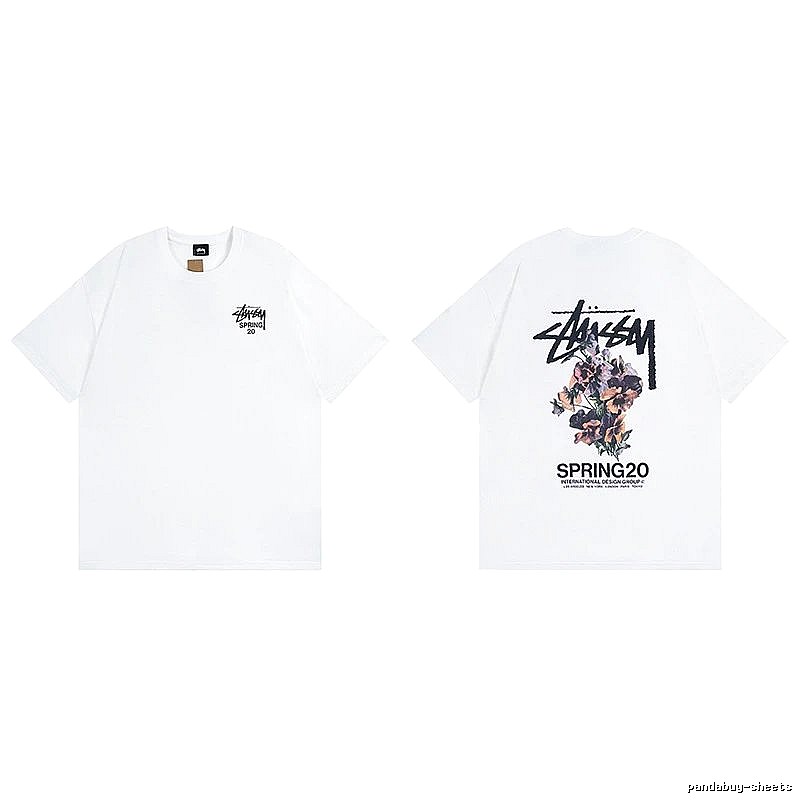 Stussy White Spider Graphic T-Shirt Gift Ready Logo