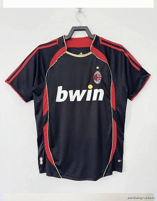 AC Milan Relaxed Retro soccer jersey Red Black Striped with Designer-Inspired Detail