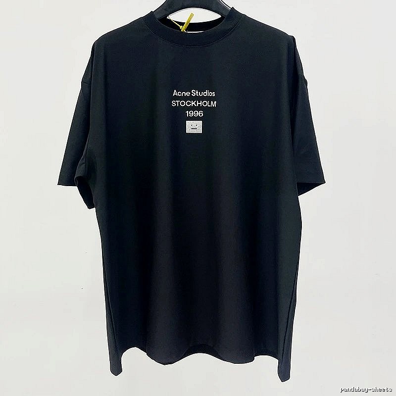Acne Studios 2090-80 Black Style Ac908066 Stockholm Logo T-Shirt Airport Outfit