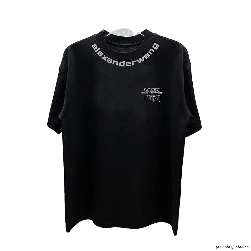 Alexander Wang Letter Print Street Style Black T-Shirt