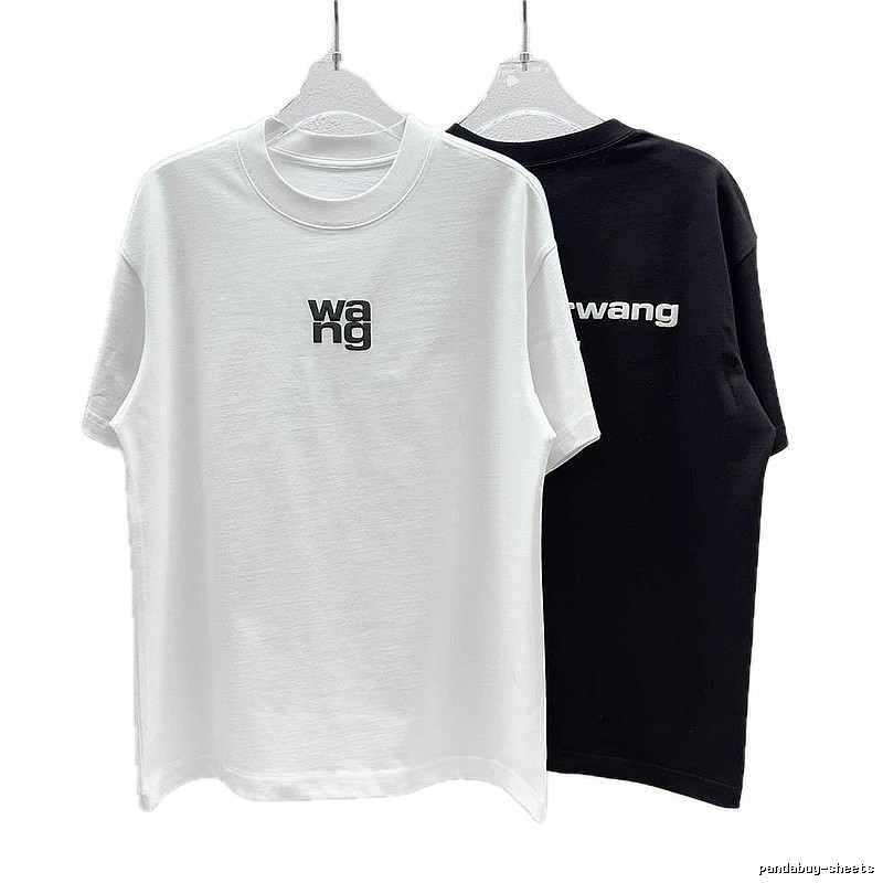 Alexander Wang Letter Print Streetwear Black and White Short-sleeve T-shirt