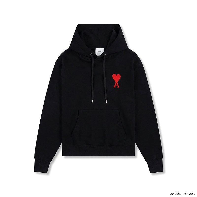 AMI Embroidered Heart Black Sweatshirt