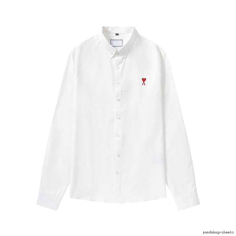 AMI Embroidered White Shirt with Love Design