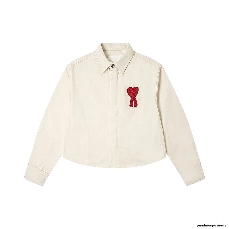 AMI Love Embroidery Minimalist Style White Shirt