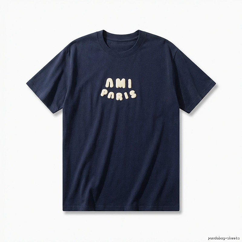 AMI minimalist style dark blue T-shirt