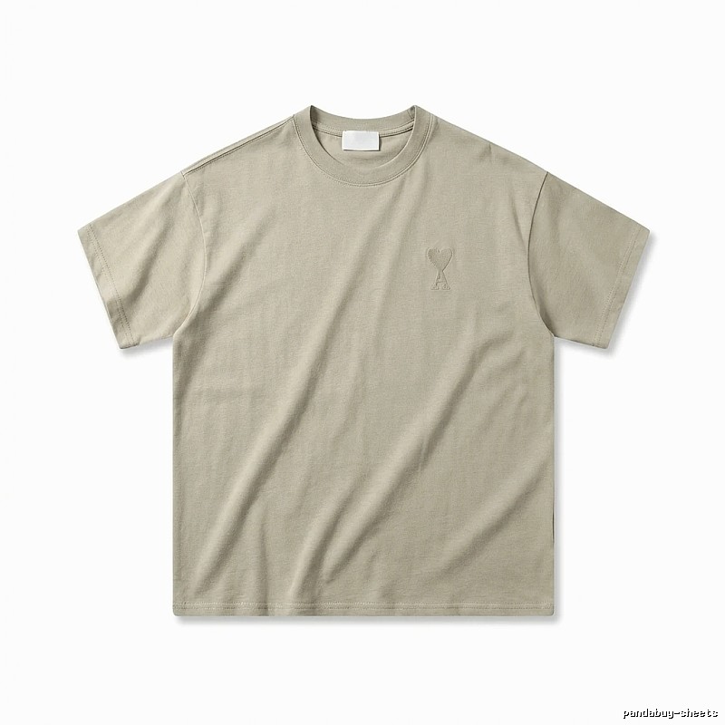 AMI minimalist style khaki T-shirt