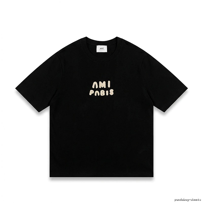 AMI Paris Alphabet Style Black T-shirt