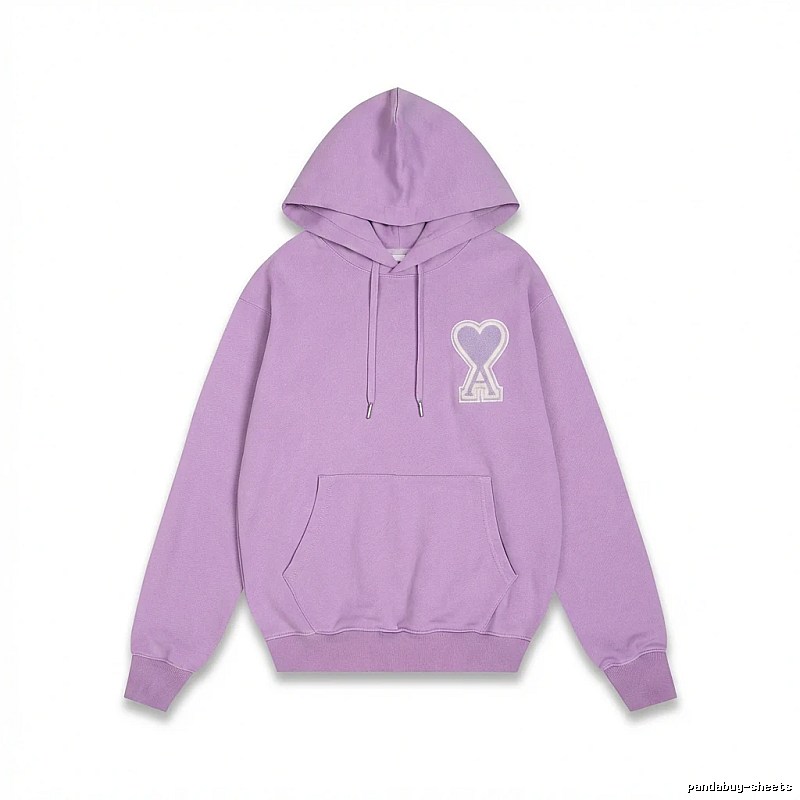 AMI series trendy brand light purple hoodie