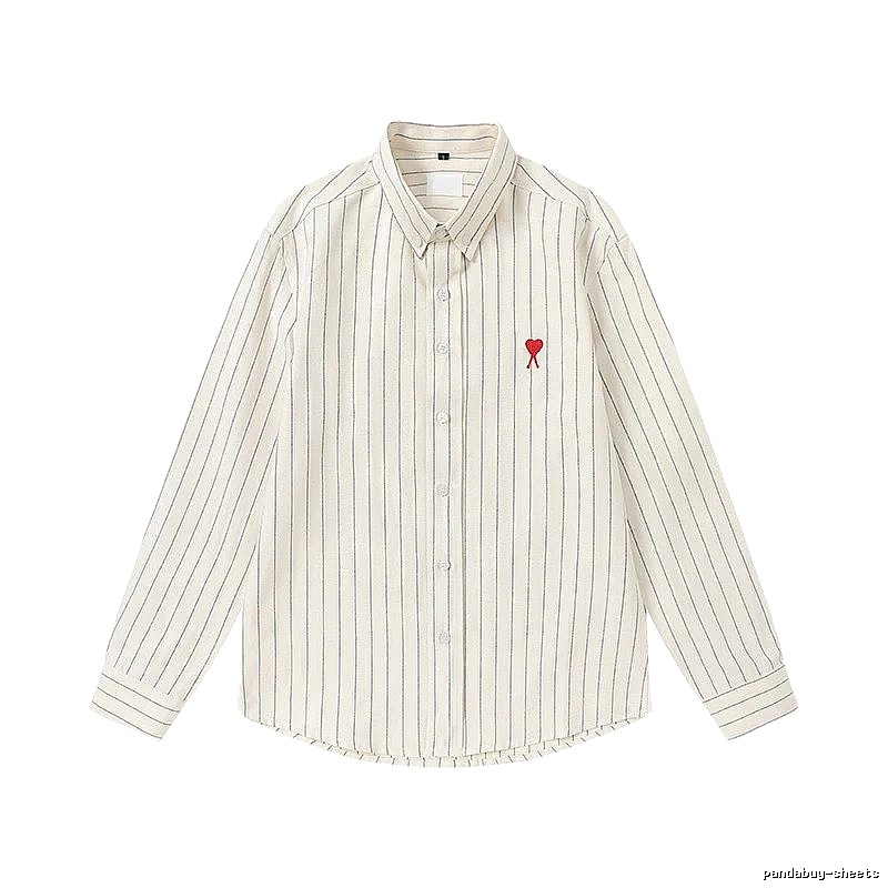 AMI Stripe Minimalist Style White Shirt