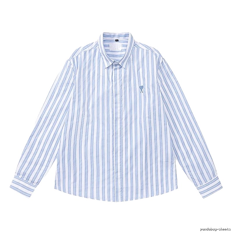 AMI Stripe Simple Blue Shirt