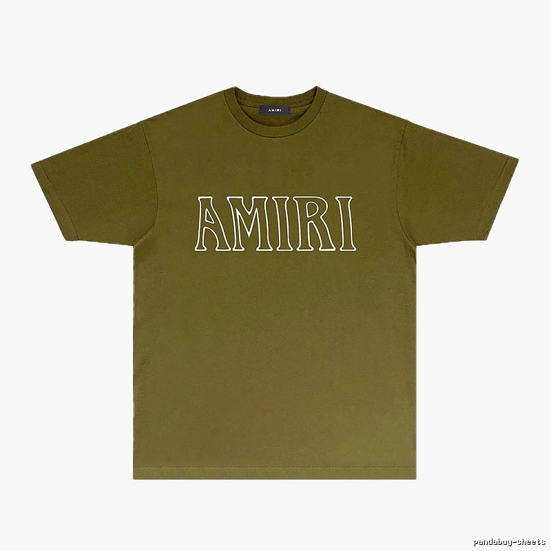 AMIRI Basic Style Trendy and Cool Olive Green T-shirt