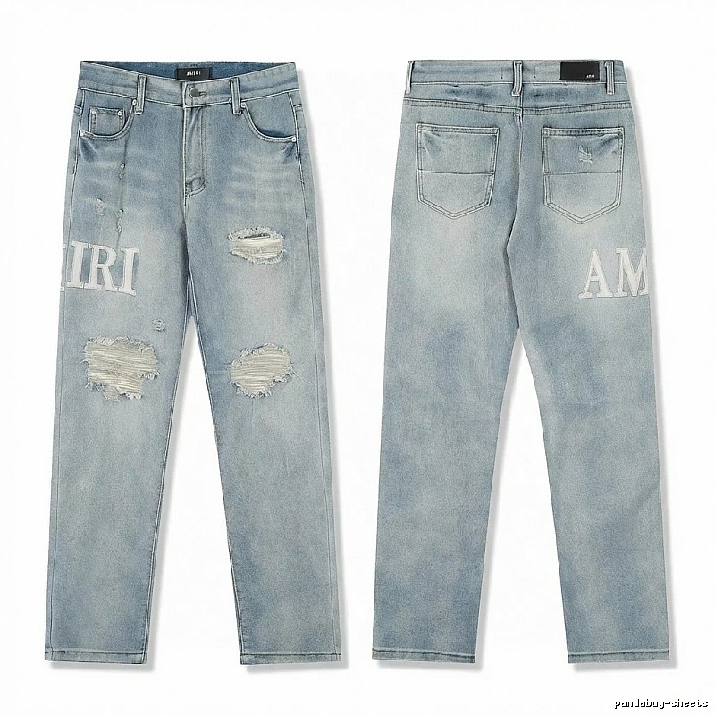 AMIRI Ripped Denim Blue Jeans