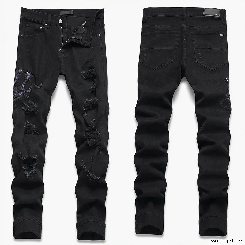 AMIRI Ripped Trendy Black Pants