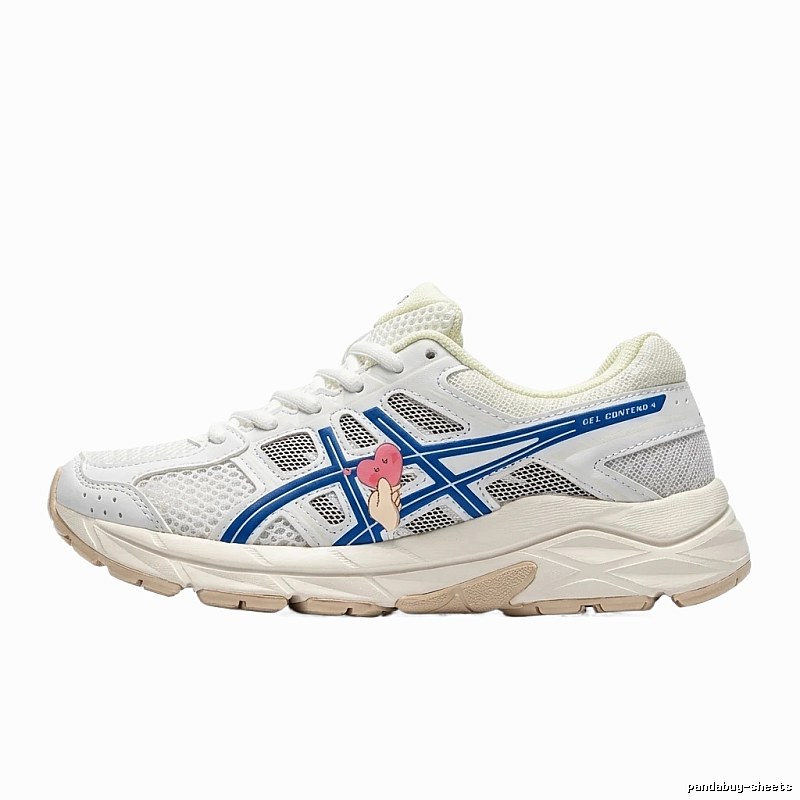 ASICS retro-style white and blue sports shoes