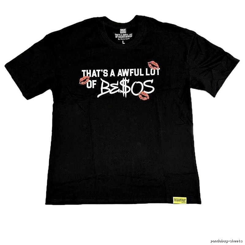 AWFUL LOT Lip Print Street Style Black T-shirt