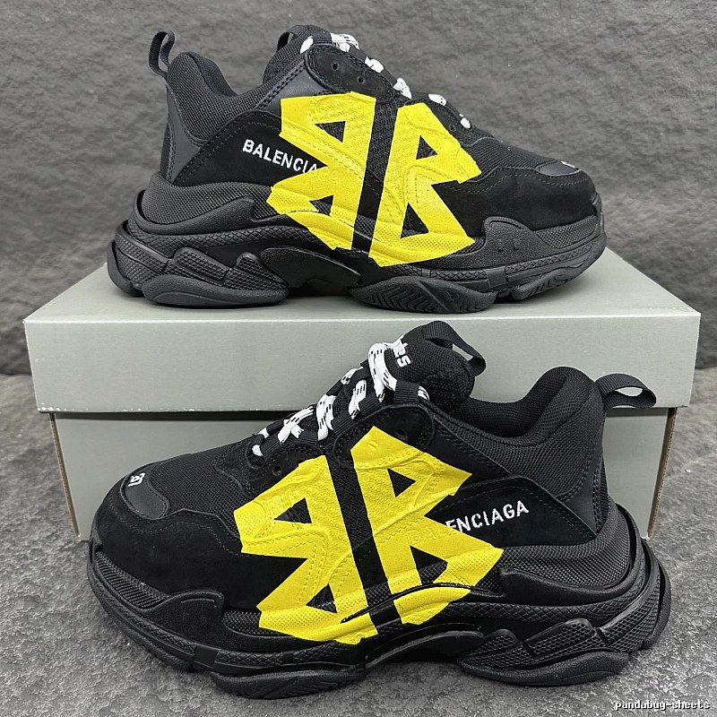 Balenciaga Black Runner Black Yellow Runner Sneaker for Streetwear Looks