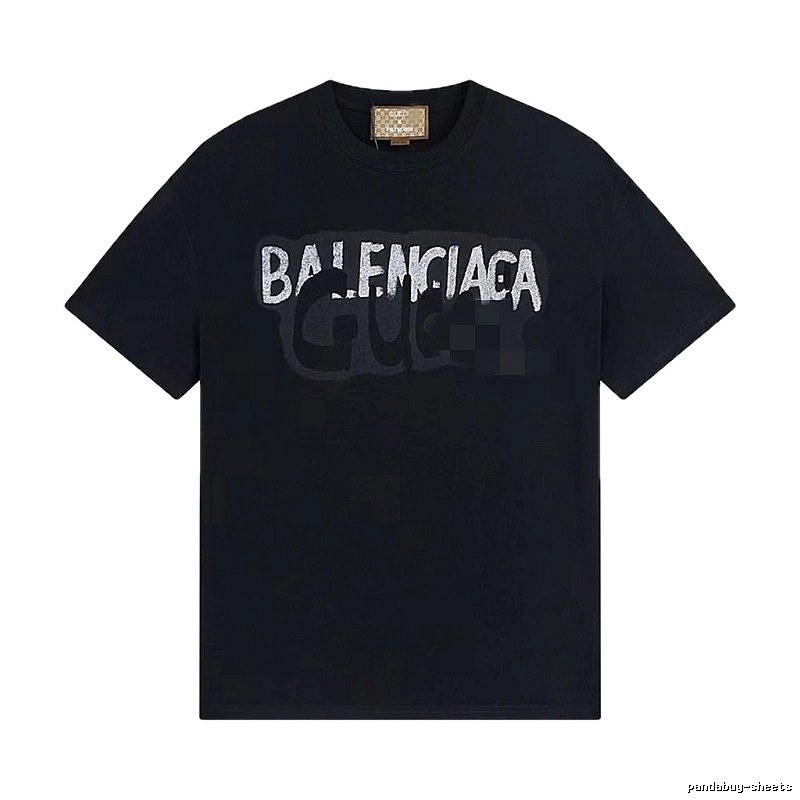 Balenciaga Co-branded Graffiti-style Black T-Shirt