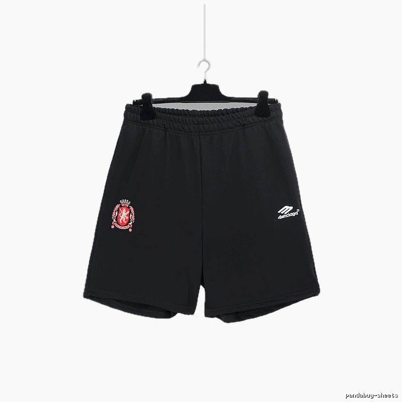 Balenciaga emblem-style black shorts