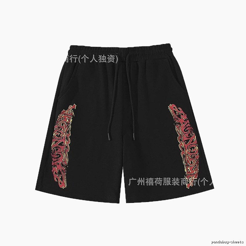 Balenciaga Flame Style Black Shorts