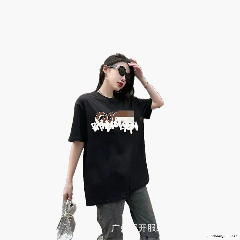 Balenciaga Graffiti Street Style Black T-Shirt