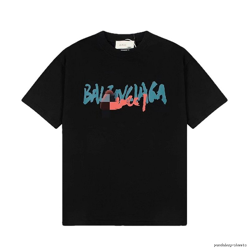 Balenciaga Graffiti Street Style Black T-Shirt