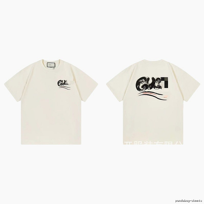 Balenciaga Graffiti Street Style Off-White Short-Sleeve T-Shirt